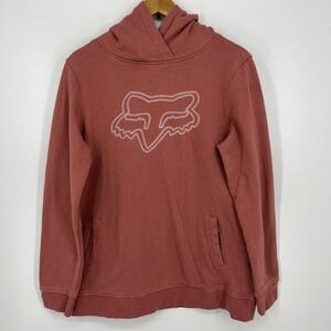 Fox‎ Racing Mens Fox Head Embroidered Pullover Hoodie Clay Pink Size Large